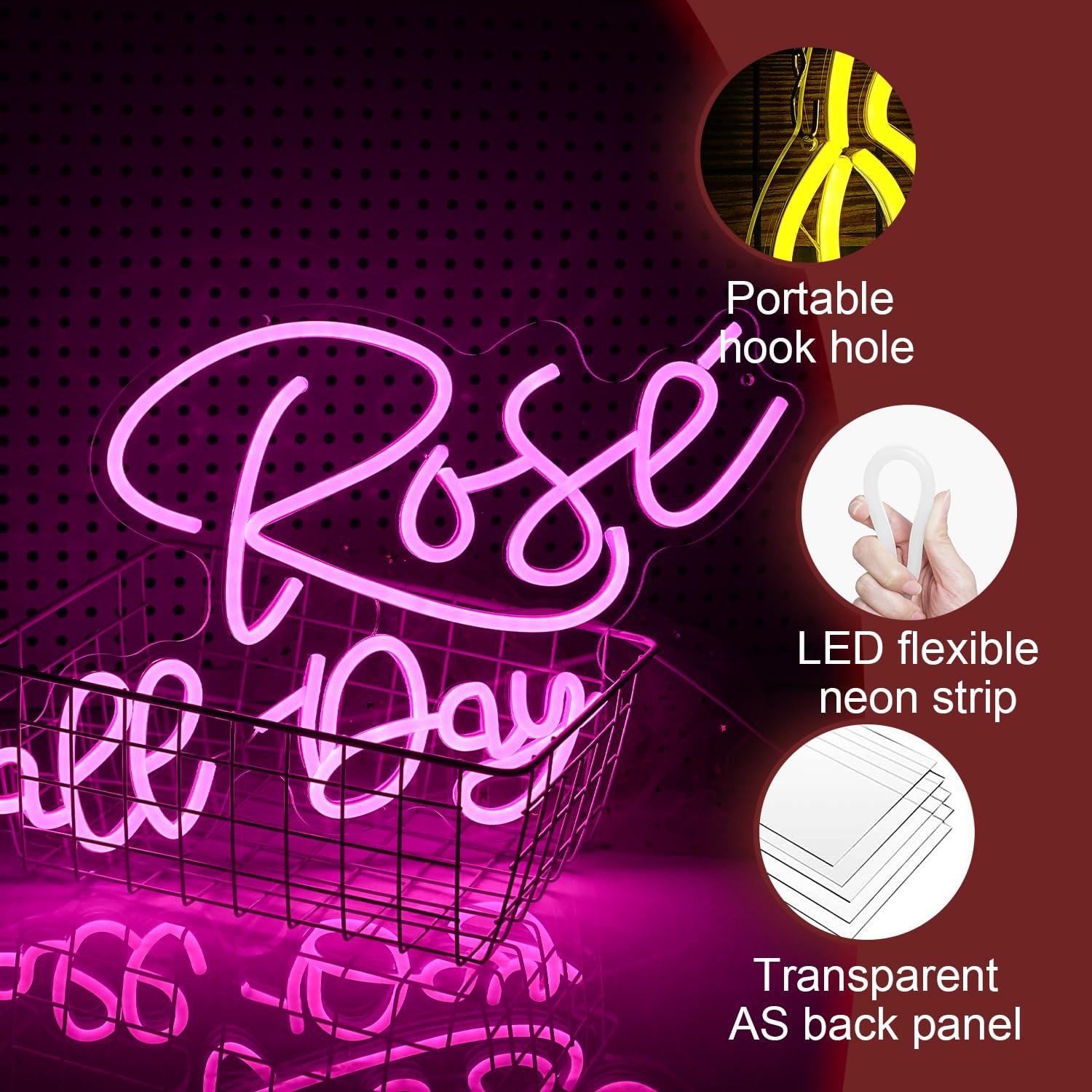 Rose All Day Neon Sign Dimmabl - Lighting Decor Wedding 리뷰 및 가격