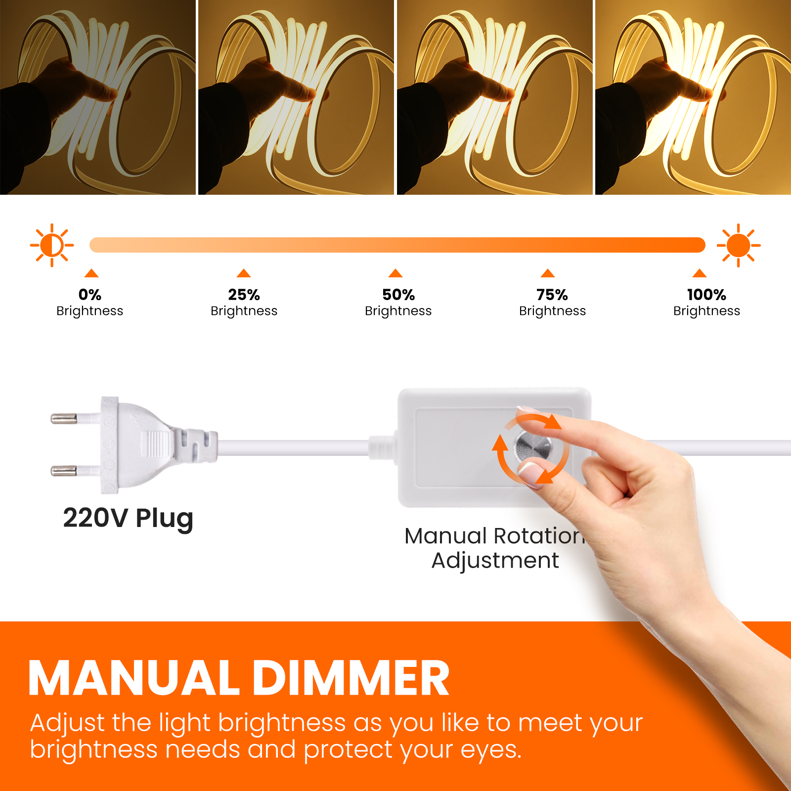 COB LED Strip 220V Dimmable EU - Decor Lighting Uk 리뷰 및 가격