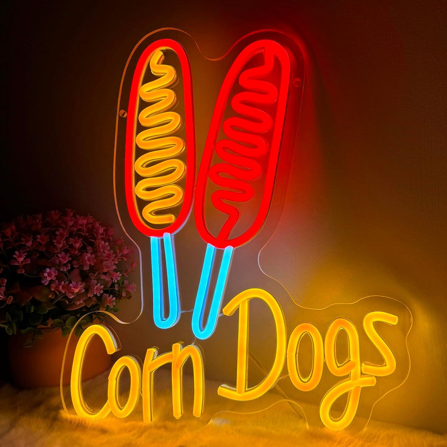 Corn Dog Neon Sign Snack USB D - Lighting Decor Wedding 리뷰 및 가격