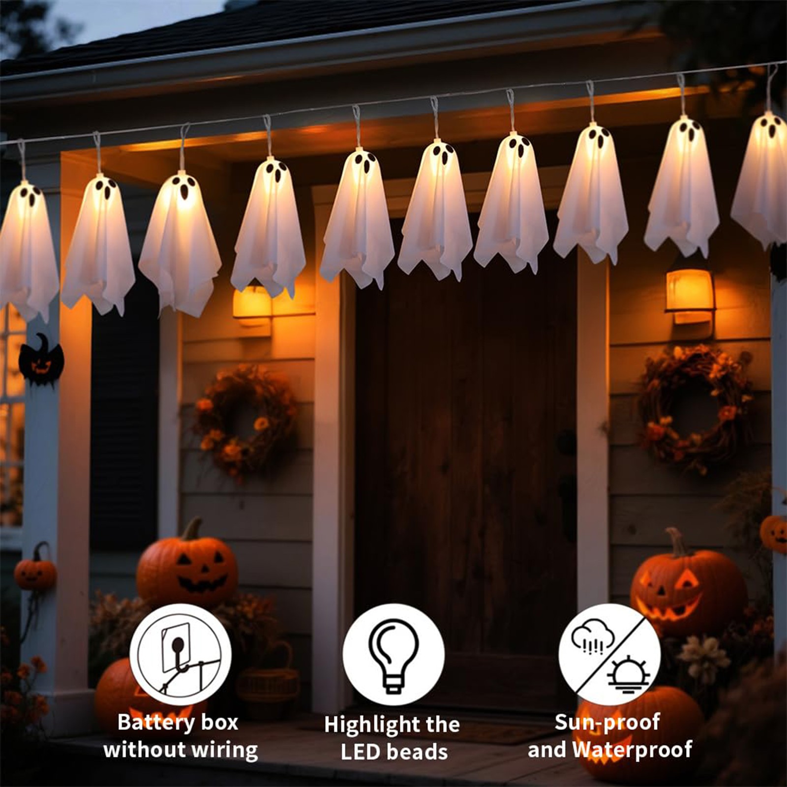 Haunted House Decor Halloween  - Lighting Decor For House 리뷰 및 가격