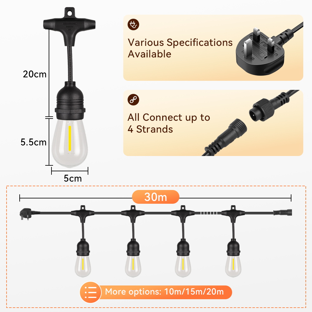 E27 Outdoor String Lights LED  - Decor Lighting Uk 리뷰 및 가격