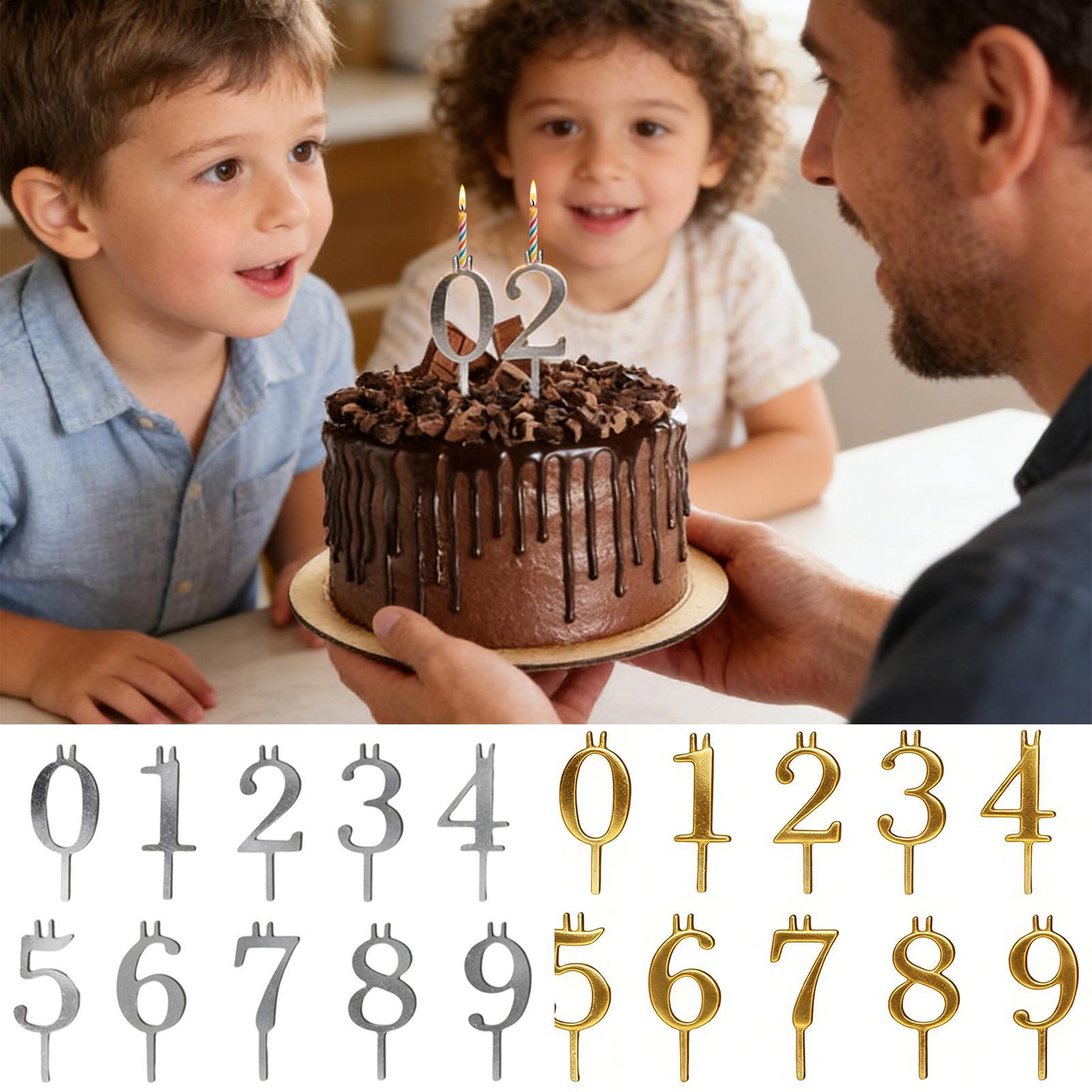10pcs 0-9 Number Cake Toppers  - Candle Holder Set 리뷰 및 가격