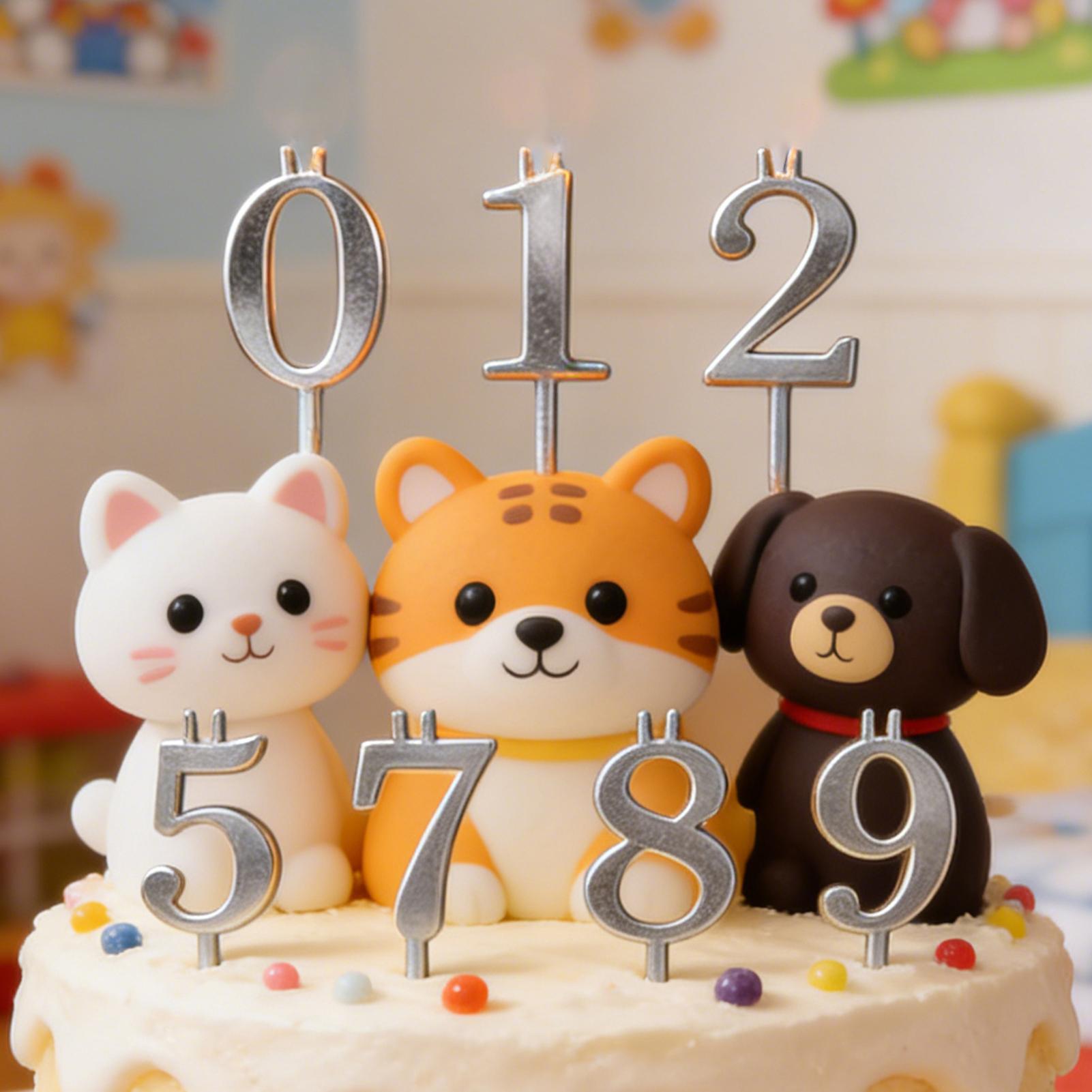 10pcs 0-9 Number Cake Toppers  - Candle Holder Set 리뷰 및 가격